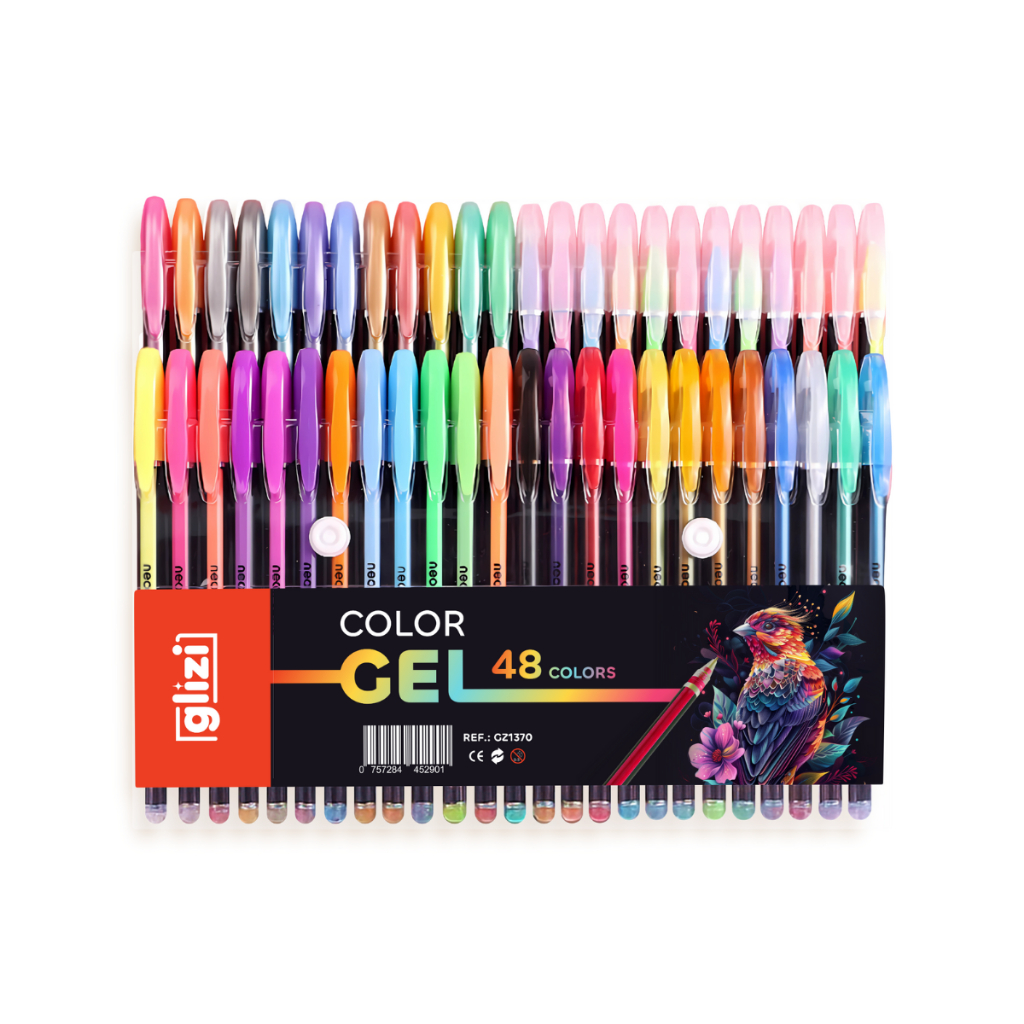 Kit com 12/24/36/48 Cores Caneta Gel ColorGel Tinta Glitter Pastel Neon Metal Escolar em Oferta na Shopee