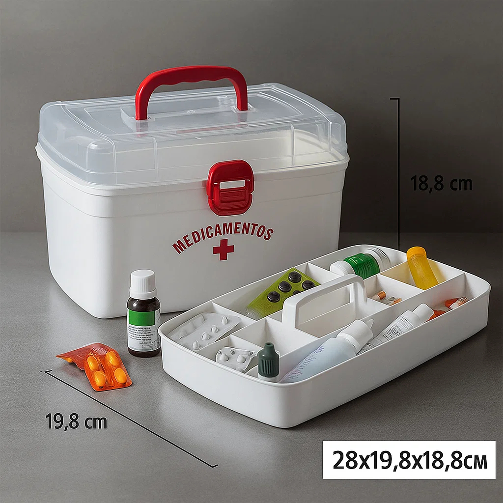 Maleta Primeiros Socorros Organizadora De Medicamentos e Remédios