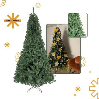 Arvore De Natal Pinheiro 1,5m 1,8m 2,1m 2,4m Tamanho até 1500 Galhos Tradicional Decoração LuvinCo