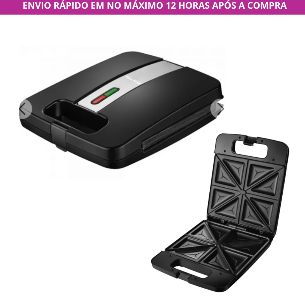 Sanduicheira Grande 4 Pães Megastar Potente 1.500 110V OU 220V
