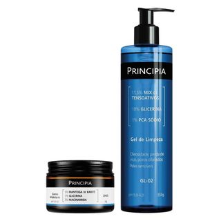 Principia Kit Limpeza e Hidratação Dia a Dia c/ Gel de Limpeza GL-02 + Creme Hidratante C…