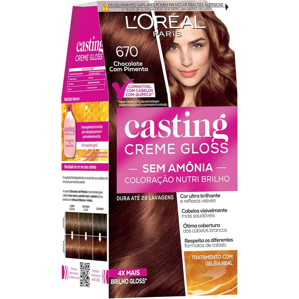 Tinta De Cabelo Casting Creme Gloss 670 Chocolate com Pimenta em Oferta na Shopee