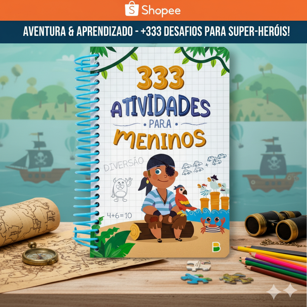 333 Atividades para Meninos / Edição Premium / Espiral em Oferta na Shopee