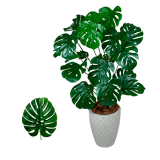 Costela De Adão Artifical Vaso Polietileno Completo Cores Acompanha Casca Pinus em Oferta na Shopee