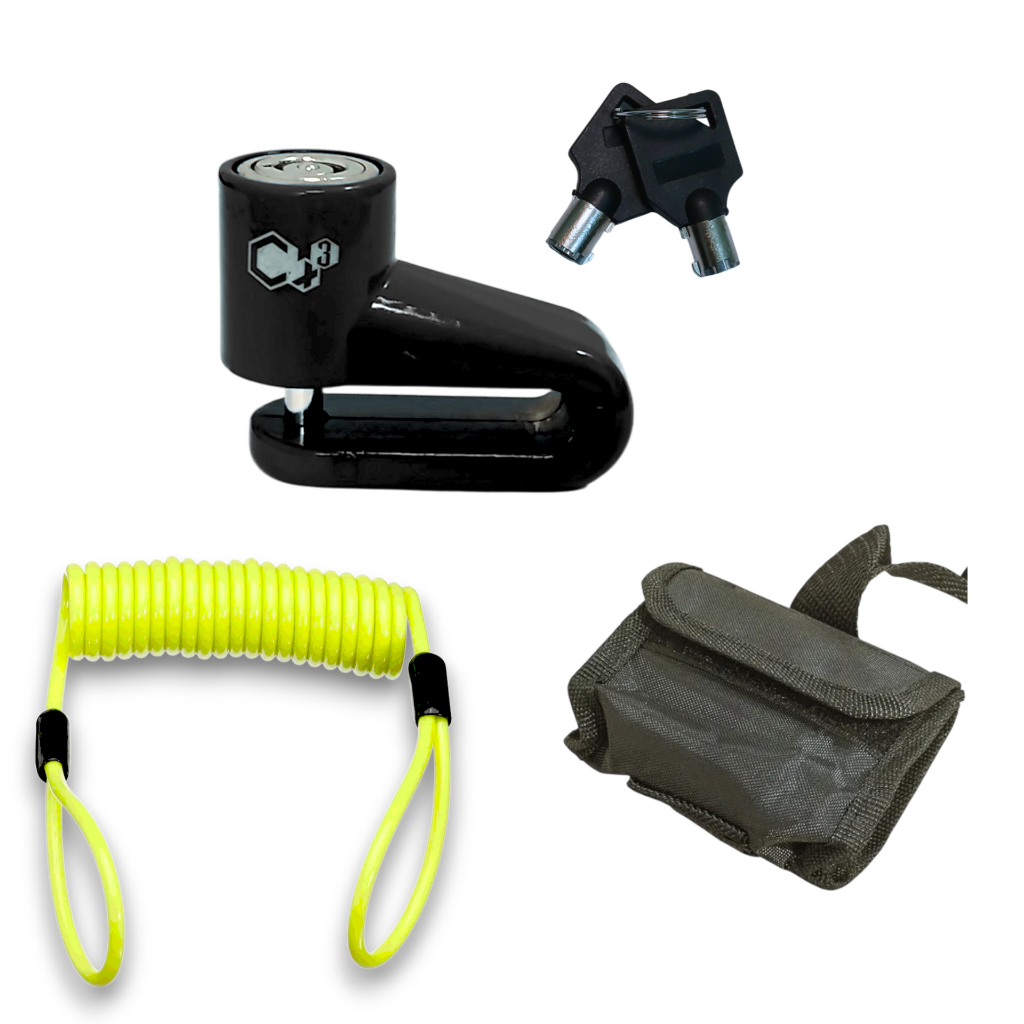 KIT TRAVA DE DISCO CADEADO PARA MOTO COM CABO LEMBRETE E BOLSA DE BRINDE em Oferta na Shopee