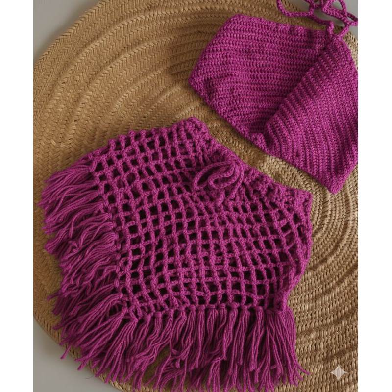 Conjunto Crochê Franjas Ana Carolina