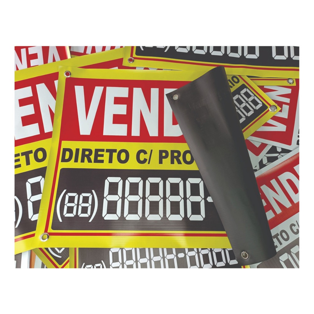 Placa  Vende-se ou Aluga-se  Casa Terreno comércio Imóvel 40x30cm, lona flexível, não quebra