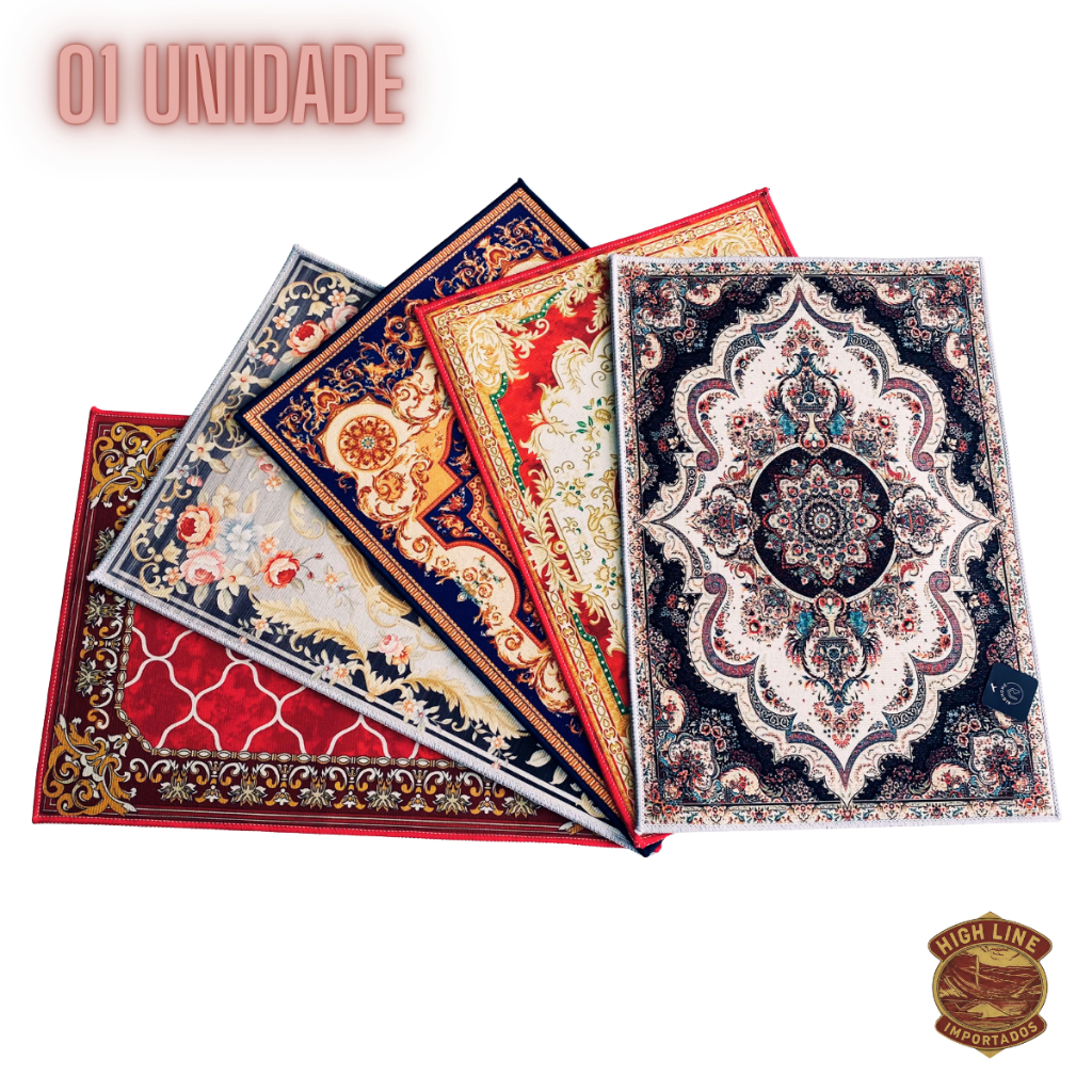 Tapete Tipo Persa Super Luxo Medalhão Estampado Antiderrapante 38x58cm Capacho Carpete em Oferta na Shopee