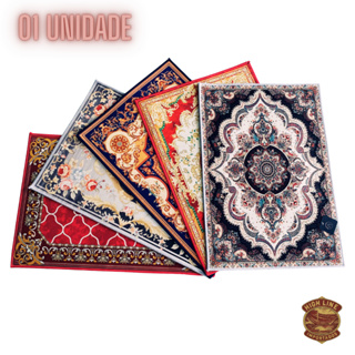 Tapete Tipo Persa Super Luxo Medalhão Estampado Antiderrapante 38x58cm Capacho Carpete em Oferta na Shopee