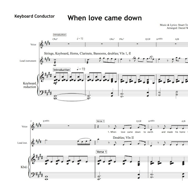 When Love Came Down — Orchestra & Conductor's Score Importado USA