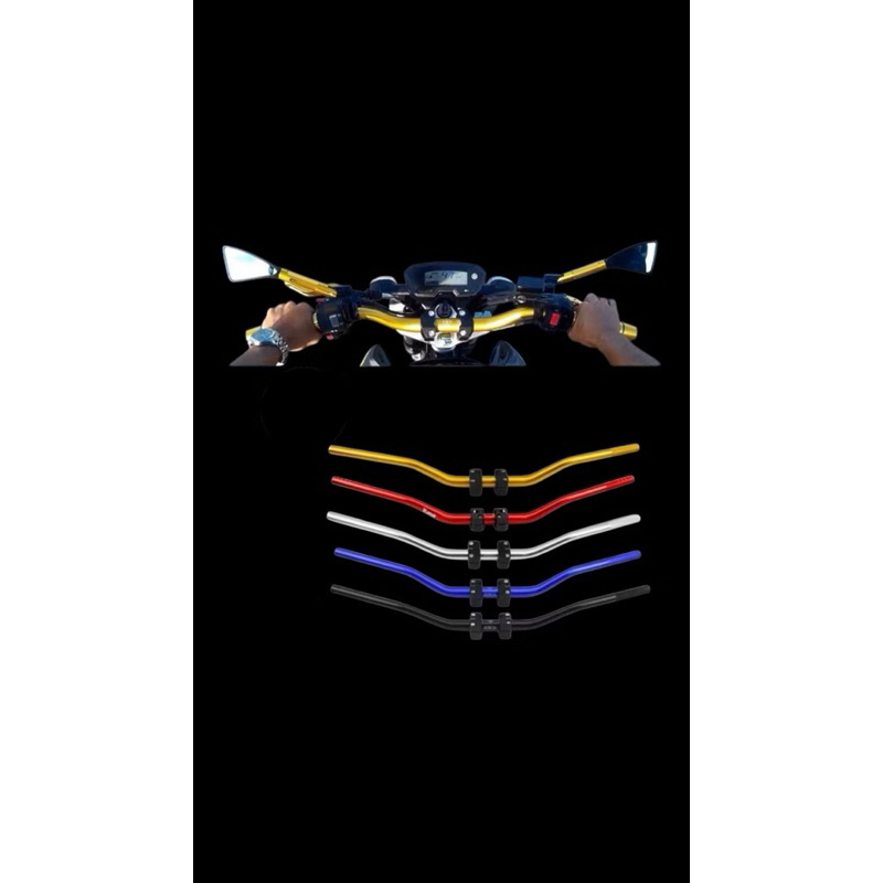 Guidão Esportivo Alumínio + Par Alongador Guidão Preto