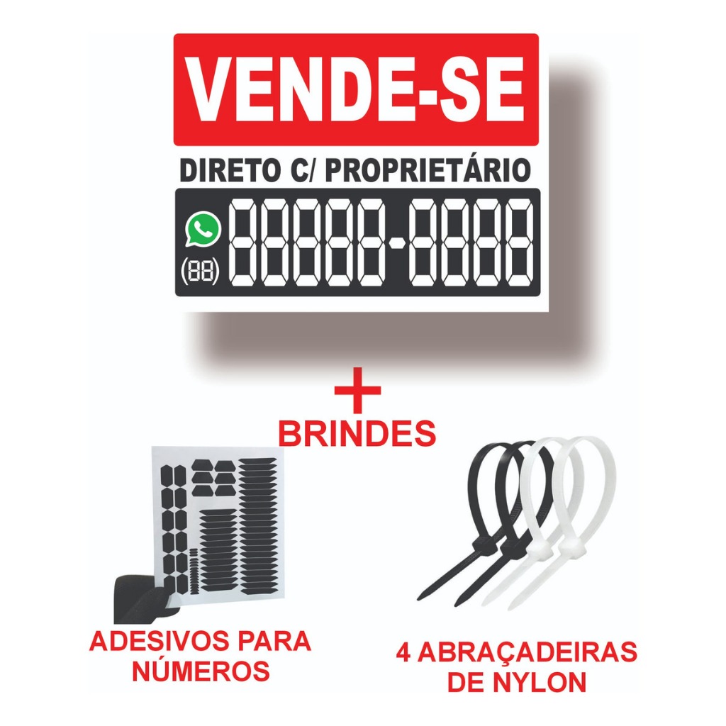 Placa em lona Flexível Vende-se  Aluga-se  Casa Comércio Terreno Imóvel Loja com Adesivos