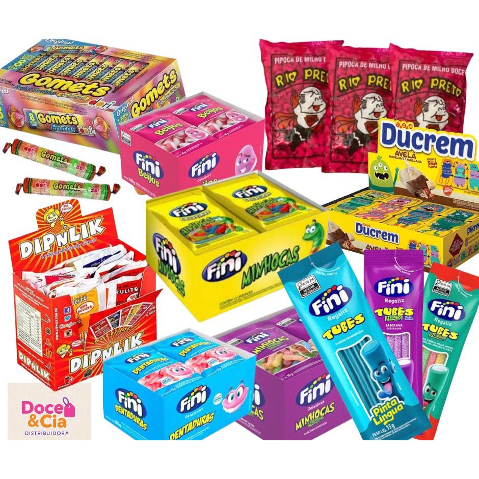 Kit  Aniversário - Guloseimas Rende 60 Sacolinhas Lembrancinhas Infantil - Sacolinhas aniversario