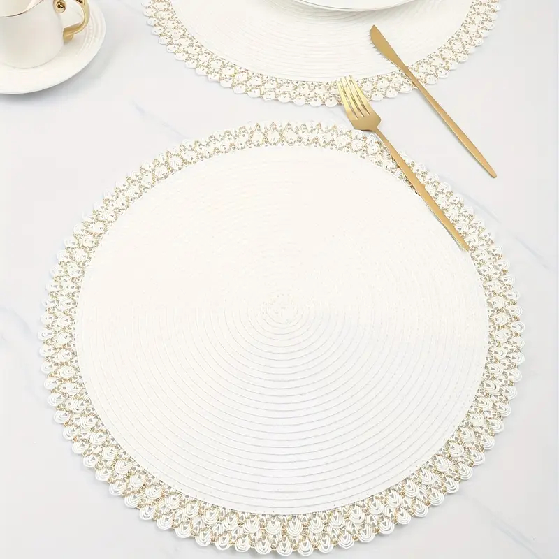 Jogo Americano Poliéster Impermeável (Cinza/Branco)