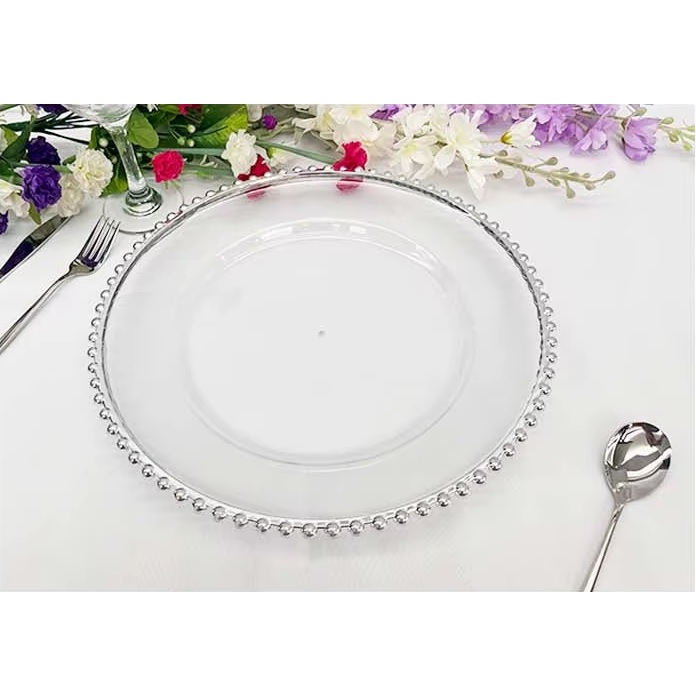 Jogo De 06 Pratos de Sobremesa Bolinhas 19cm Vidro Transparente em Oferta na Shopee