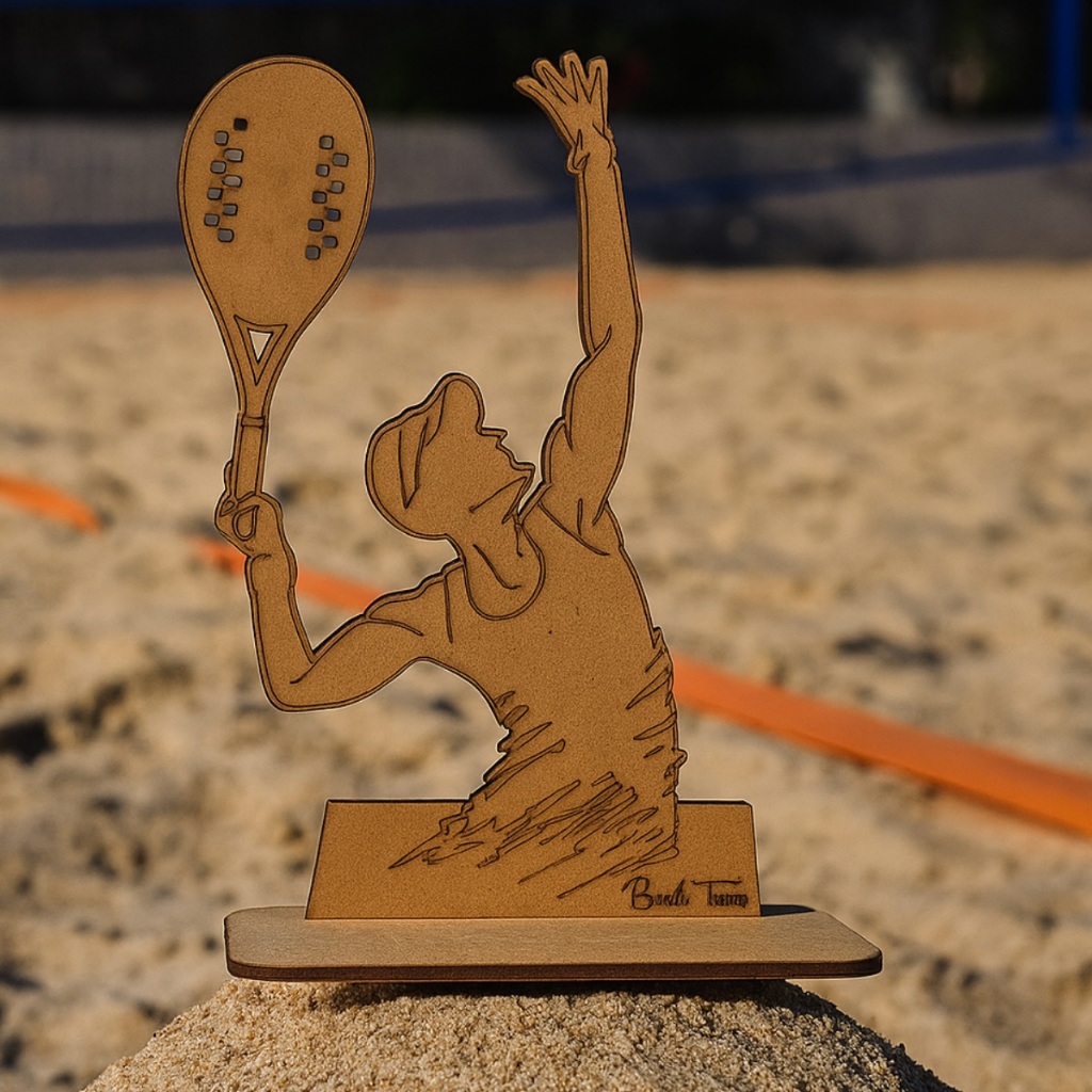 Kit 10 Troféus 19,5 Cm Beach Tennis Masculino 1349