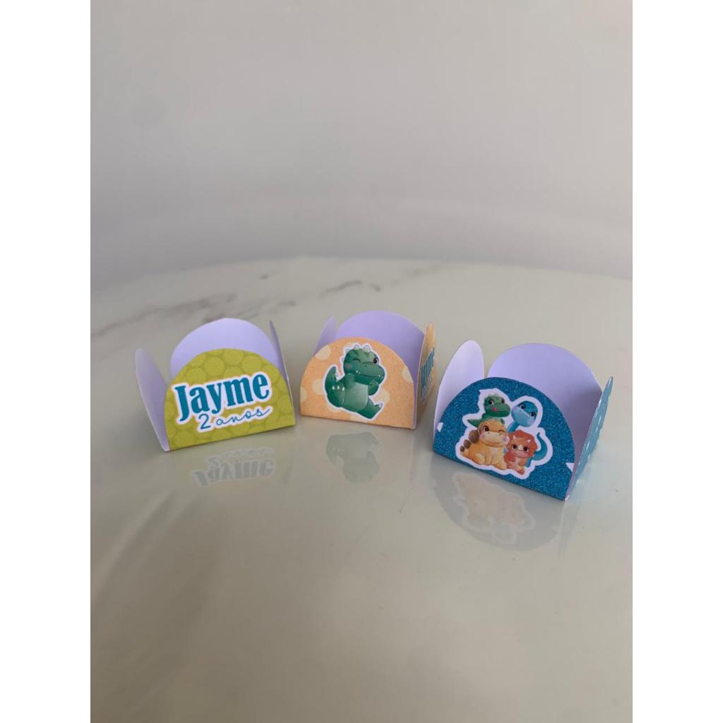Forminha de doce brigadeiro - personalizada DINO BABY - aniversario - chá de bebê - casamentos