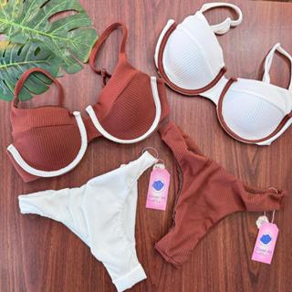 Biquíni meia-taça Retrô Atoalhado c Aro e Calcinha Asa Delta em Oferta na Shopee