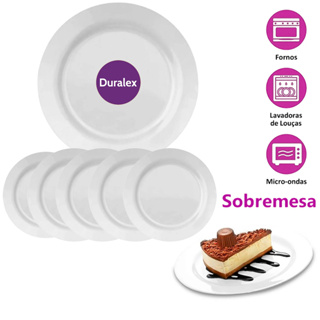 Pratos Duralex Sobremesa 06 Peças em Vidro Menu Duralex Opaline Branco Buffet Lanchonete em Oferta na Shopee