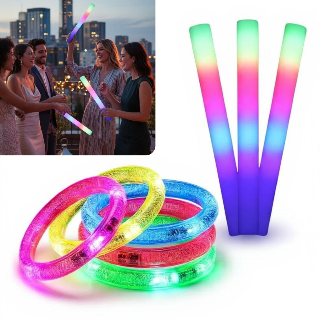 Kit Festa Neon -  Bastões + Pulseiras De Led Casamento Aniversário Balada em Oferta na Shopee