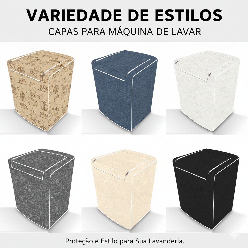 Capa para Máquina de Lavar Impermeável Com Zíper Todos Tamanhos Flanelada Brastemp Consul