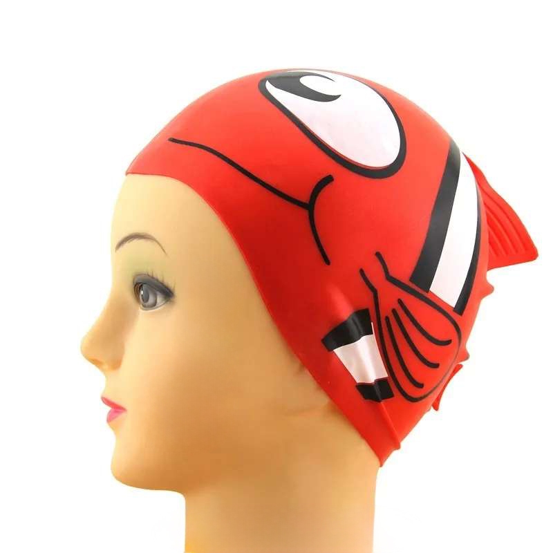 Touca para Natação de Silicone Infantil Personagem Impermeável Jovens e Criança Piscina