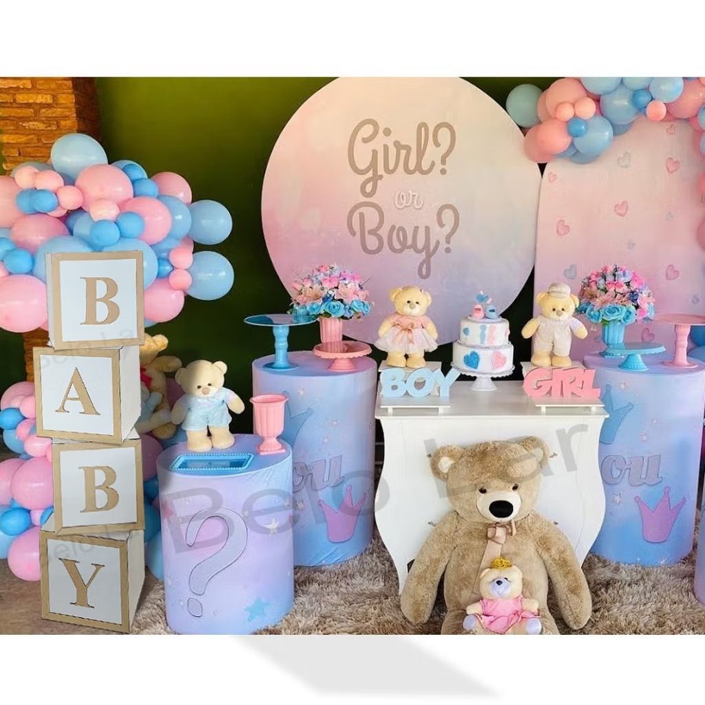 Nicho Cubo MDF 30cm Branco Decoração Chá Revelação Bebê Festa Infantil Quarto Baby Decorativo