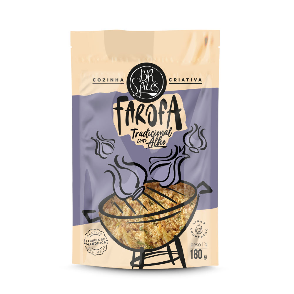 Farofa Tradicional Com Alho Br Spices Pouch 180G
