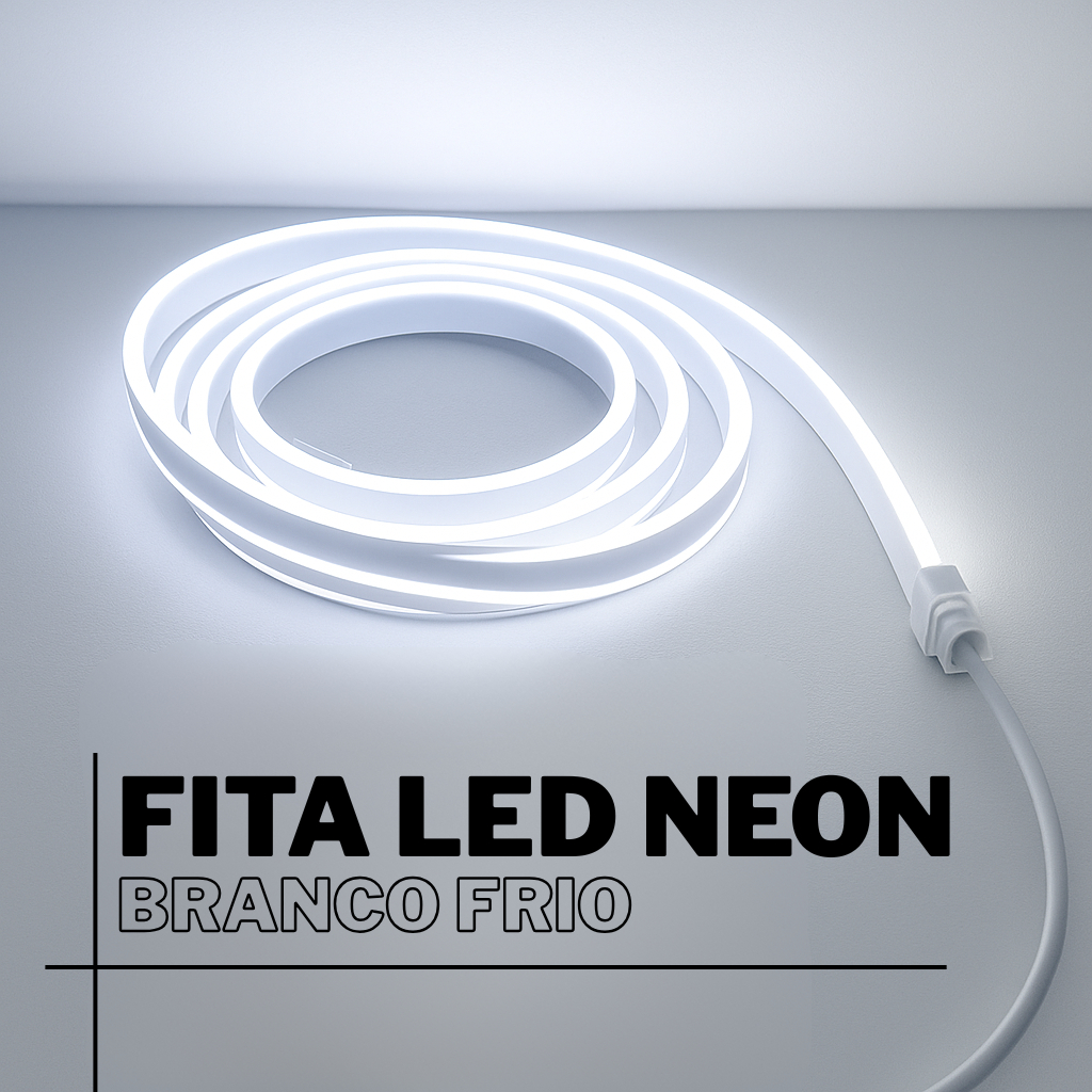 Fita Led Neon Flexível 5 M Branco Frio Alto Brilho Decoração Festas Natal Comércio em Oferta na Shopee