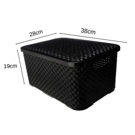 Kit 6 Caixa Organizadora Rattan 17 Litros – Beleza e Organização para o Seu Lar e Escritório em Oferta na Shopee