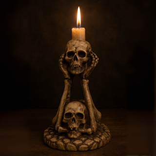 Porta Vela Palito Caveira Cranio Esqueleto Castiçal Enfeite Halloween em Resina em Oferta na Shopee