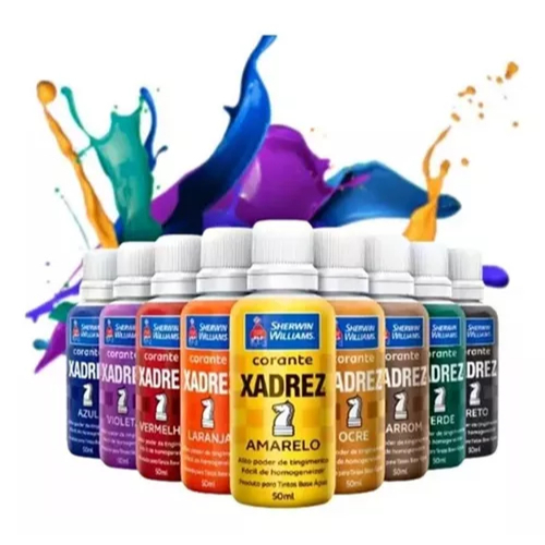 Kit Corantes Bisnaga Xadrez Para Tintas Varias Cores Sherwin Williams (3UN a 12UN)
