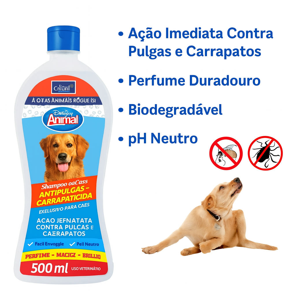 Shampoo Antipulgas e Carrapatos para Cachorro Cão Doctor 500mL