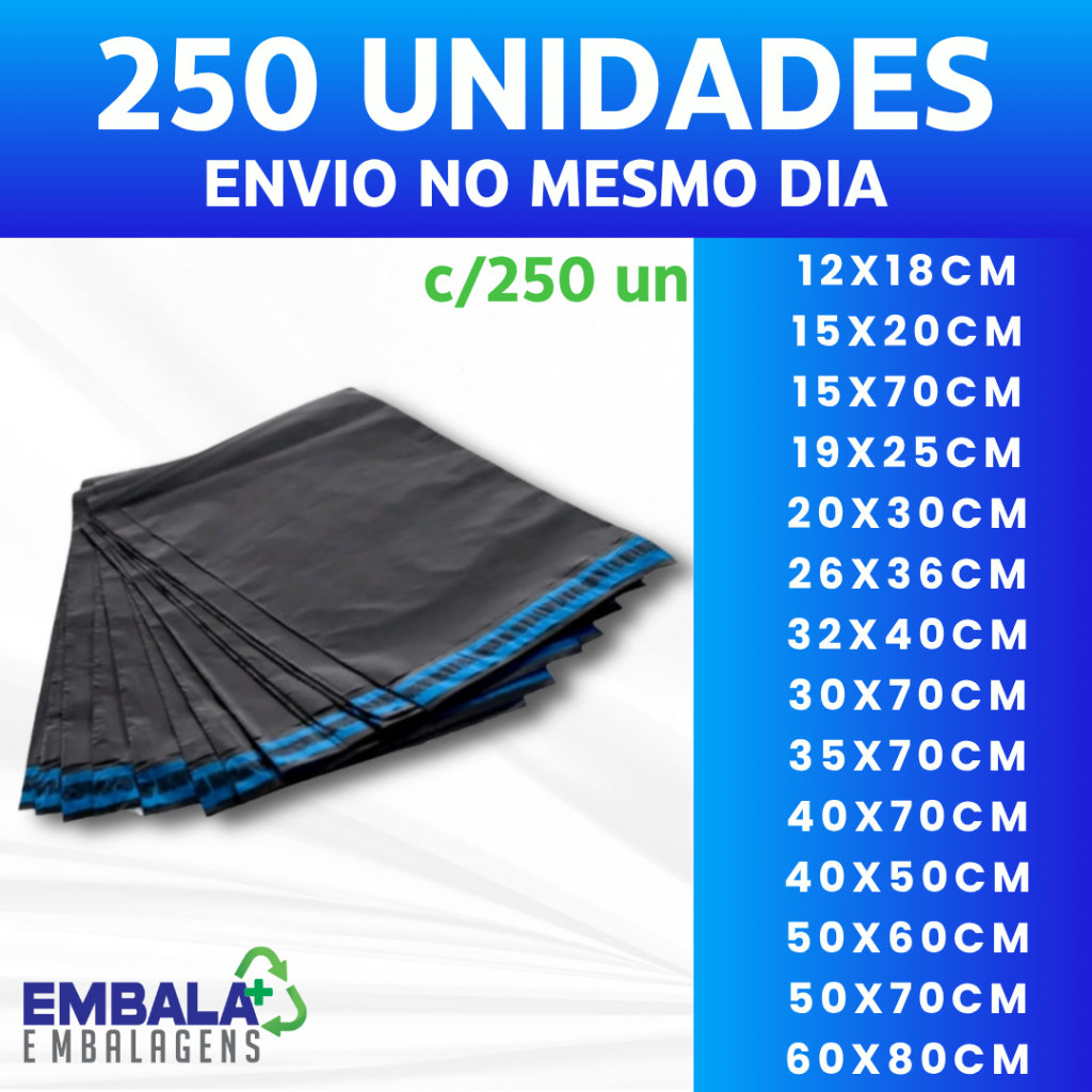 Kit-250 Envelope De Segurança Embalagem Envio Tamanho 35X70 40X70 50X60 50X70 60X80,+