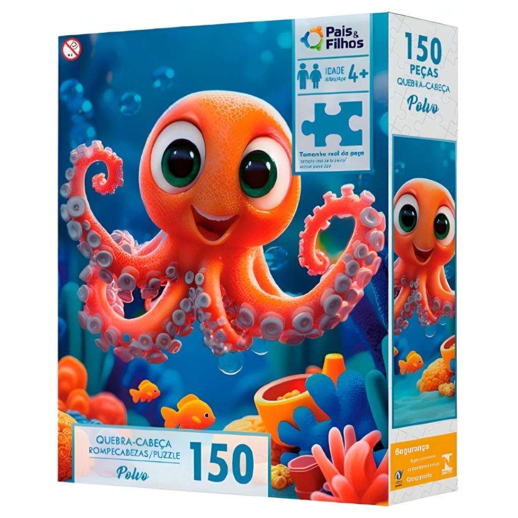 Quebra Cabeça Polvo 150 Peças Coloridas Pais E Filhos Educativo Infantil Divertido E Resistente em Oferta na Shopee