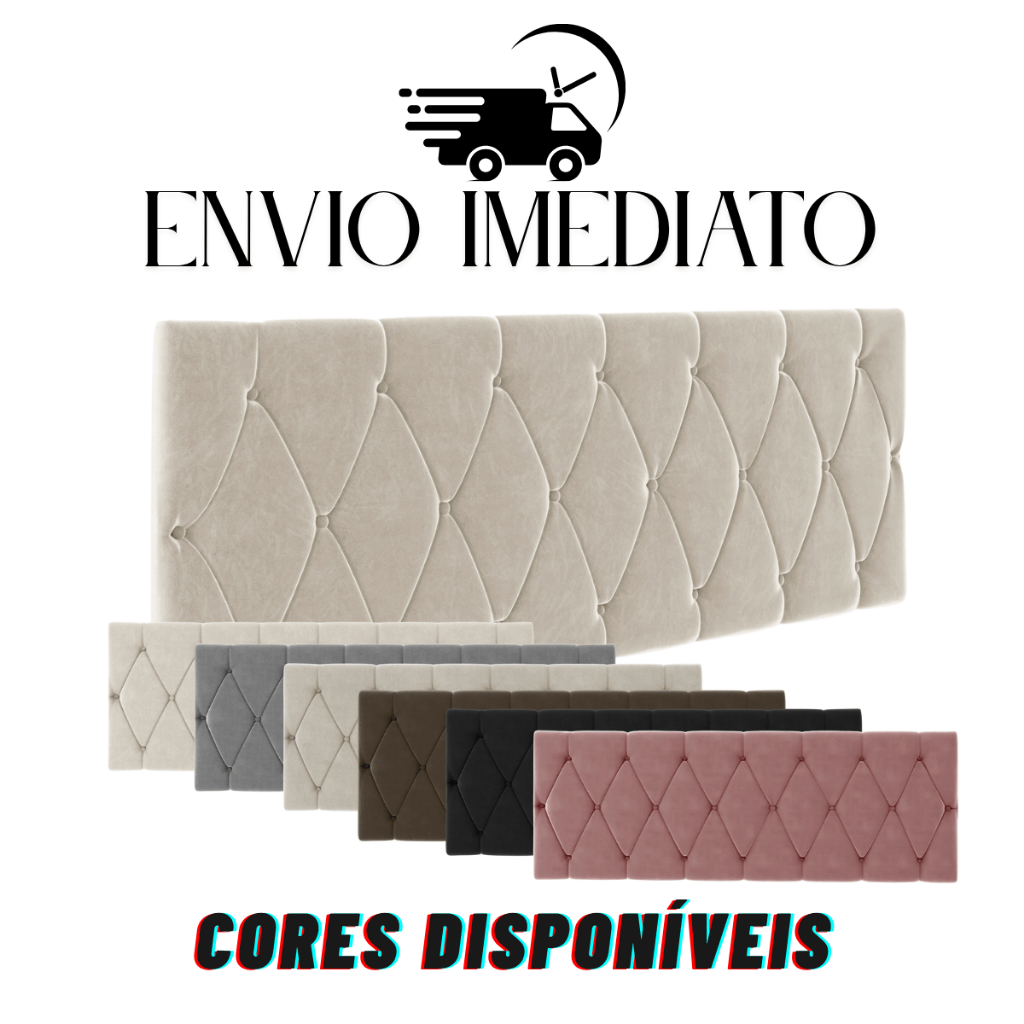 Cabeçeira Estofada P/ Cama Box Leticia, Cama Solteiro 0,90 ate king 1.95 - ENVIO IMEDIATO em Oferta na Shopee