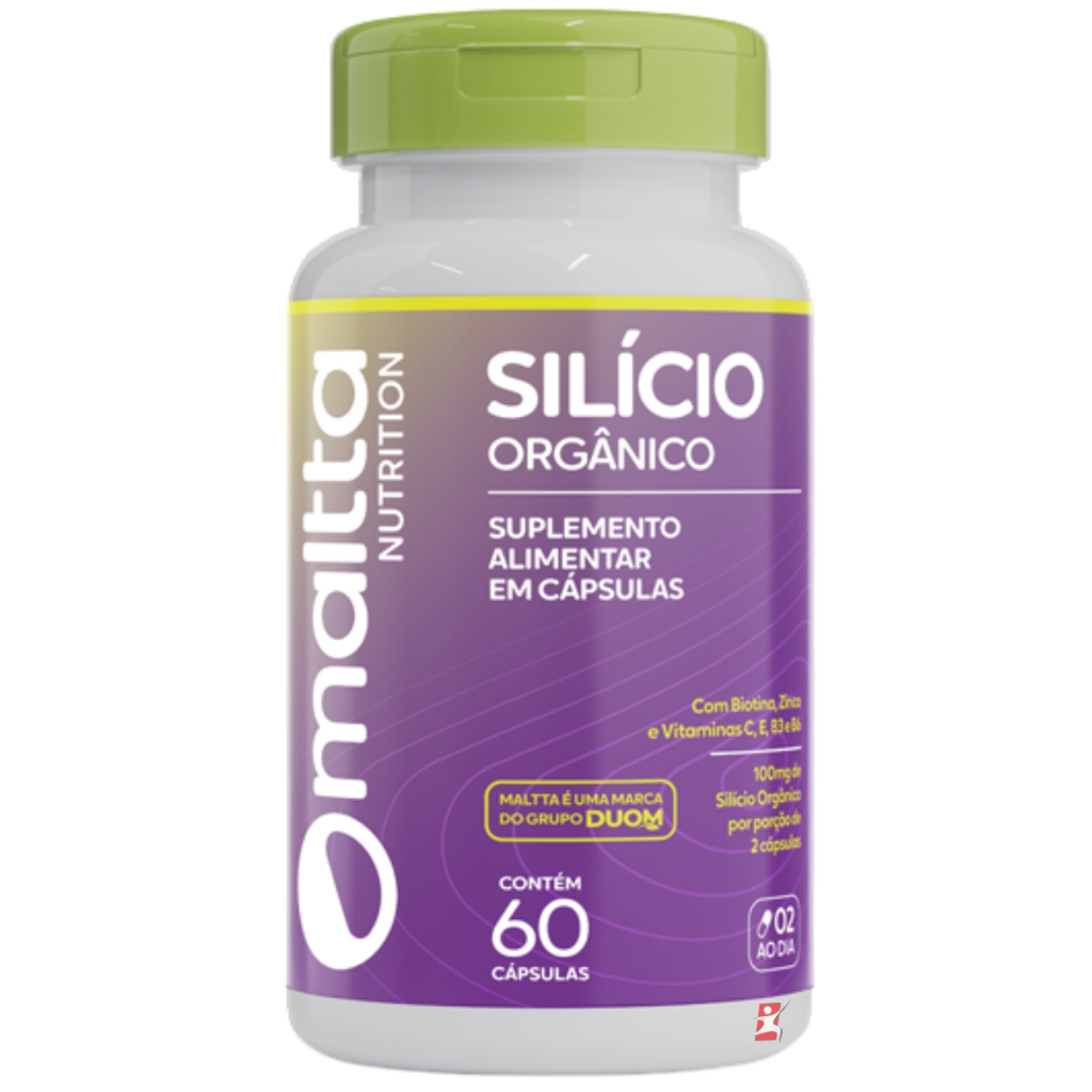 SILICIO ORGANICO CABELO, PELE E UNHAS + VITAMINAS + ZINCO 60 CÁPSULAS - MALTTA NUTRITION