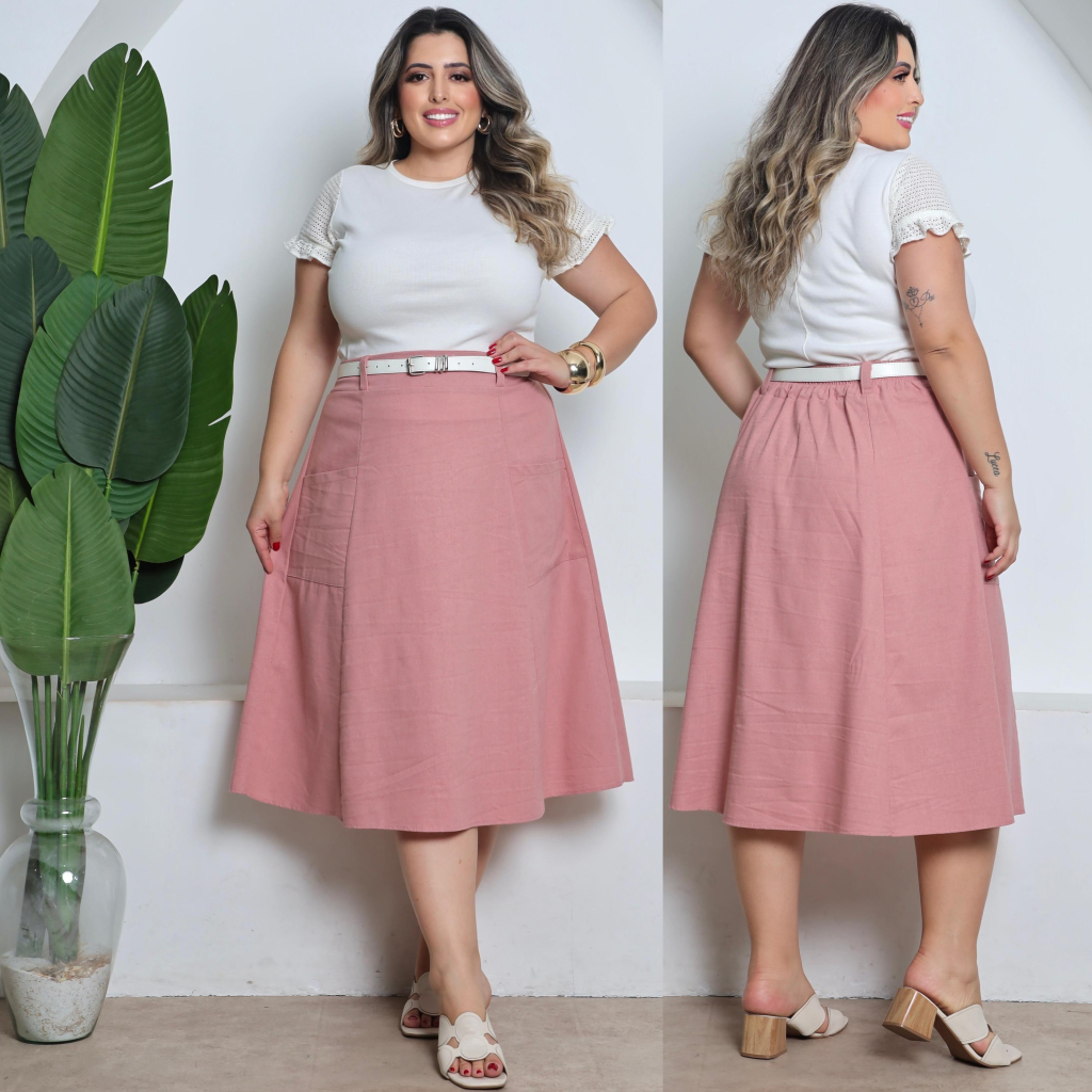 Saia Midi Linho: Onde Comprar | BuscaProdutos