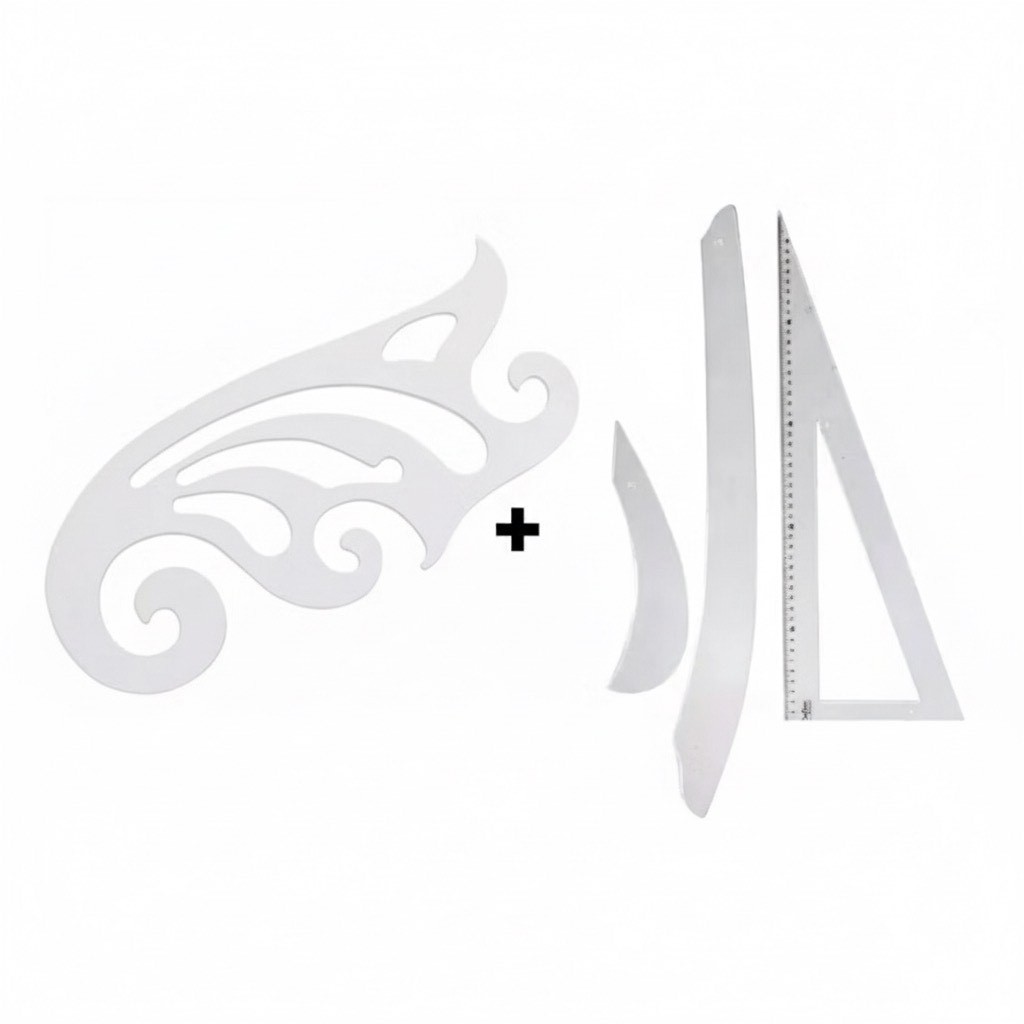 Conjunto Costura Réguas Modelagem 3 Peças + Curva Francesa Acrílico em Oferta na Shopee