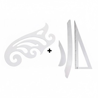 Conjunto Costura Réguas Modelagem 3 Peças + Curva Francesa Acrílico em Oferta na Shopee