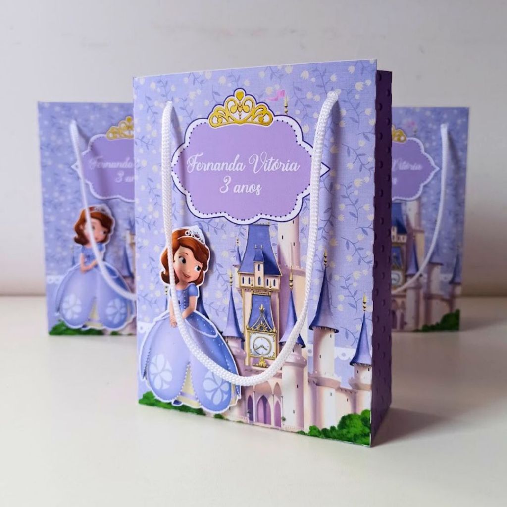Sacolinha Personalizada Princesa Sofia Lembrancinha Aniversário