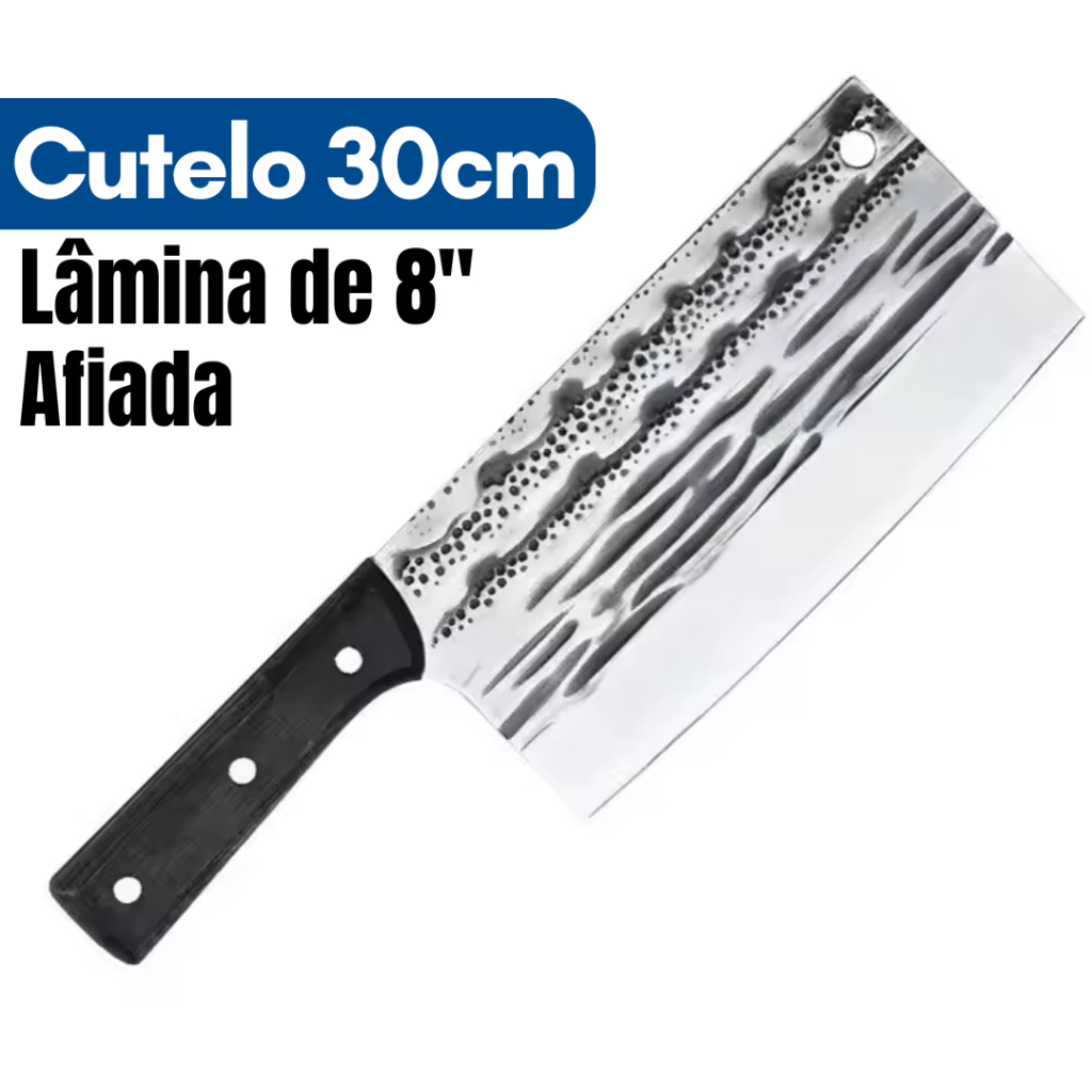 Imagem Cutelo Grande de Cozinha 8 Polegadas Cutelo Cabo de Madeira Profissional Machadinha
