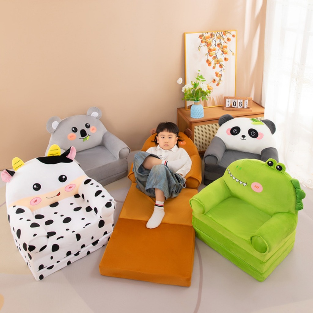 Sofá Cama Infantil Dobrável 2 em 1 Animais Divertido – Sofá e Cama para Crianças