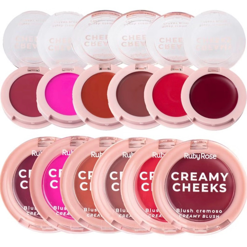 Blush Cremoso Facial Creamy Cheeks Ruby Rose 5,5g - HBM022 em Oferta na Shopee