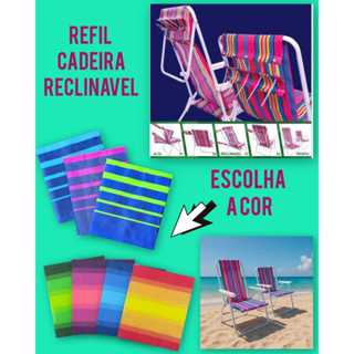 Refil cadeira de praia reclinável em Oferta na Shopee