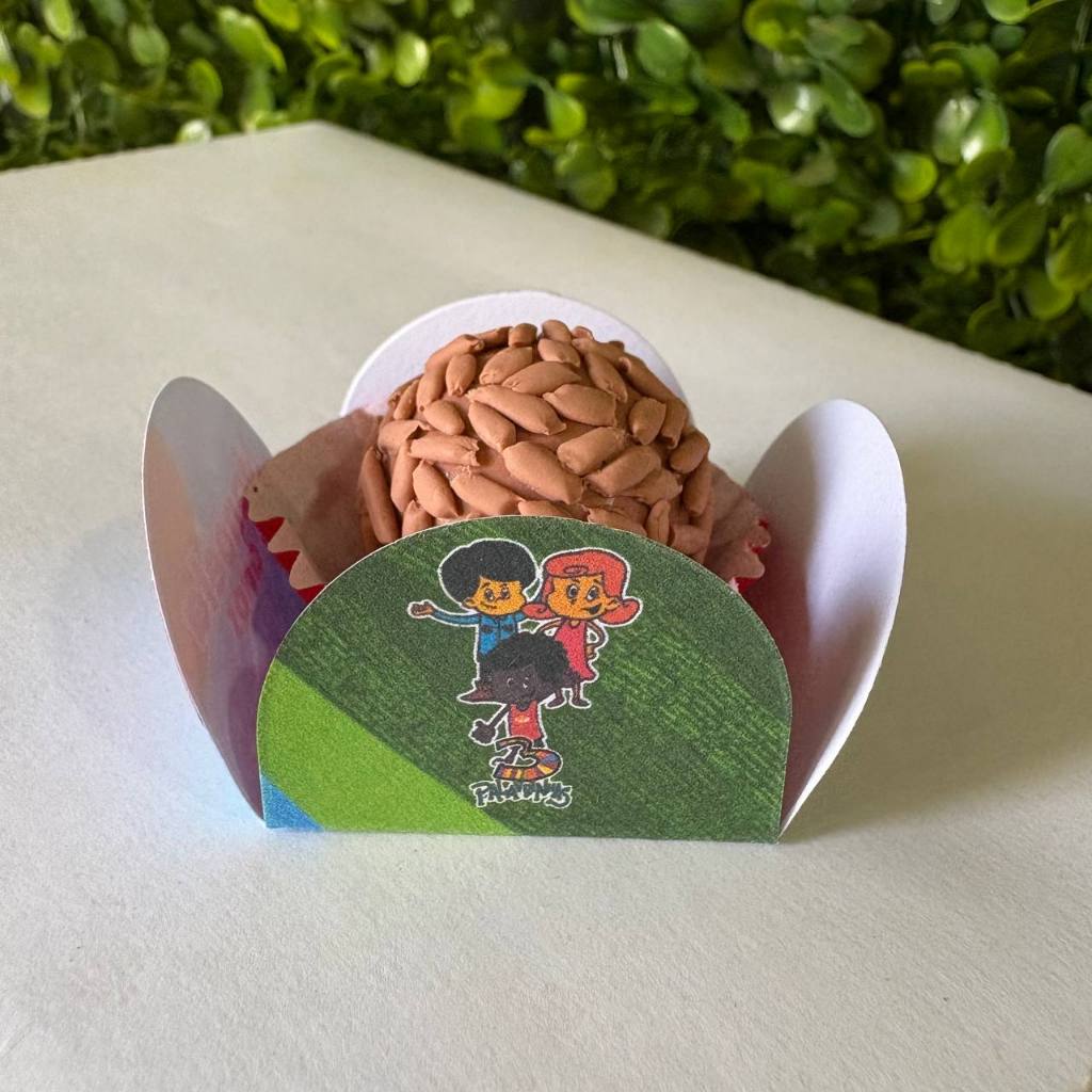 Forminhas para Doces Personalizadas - PEGUE E MONTE - Tema 3 Palavrinhas - Festa - Brigadeiro - Aniversário