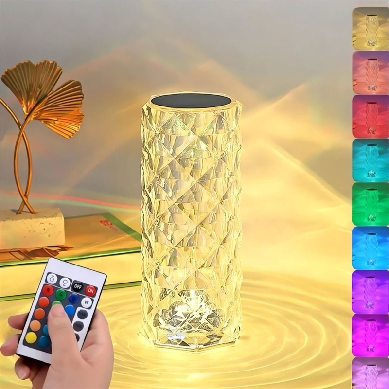 Abajur Quarto Cabeceira Touch Recarregável Luminária Led De Mesa 16 Cores Com Controle