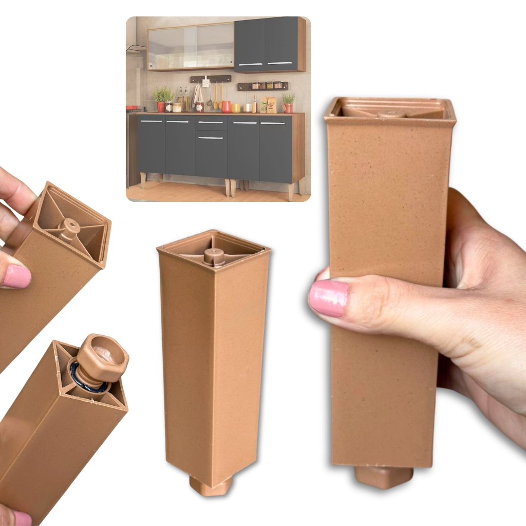 Pé Para Armário De Cozinha Mdf Balcão Pia Moveis Regulável 14/17,5cm