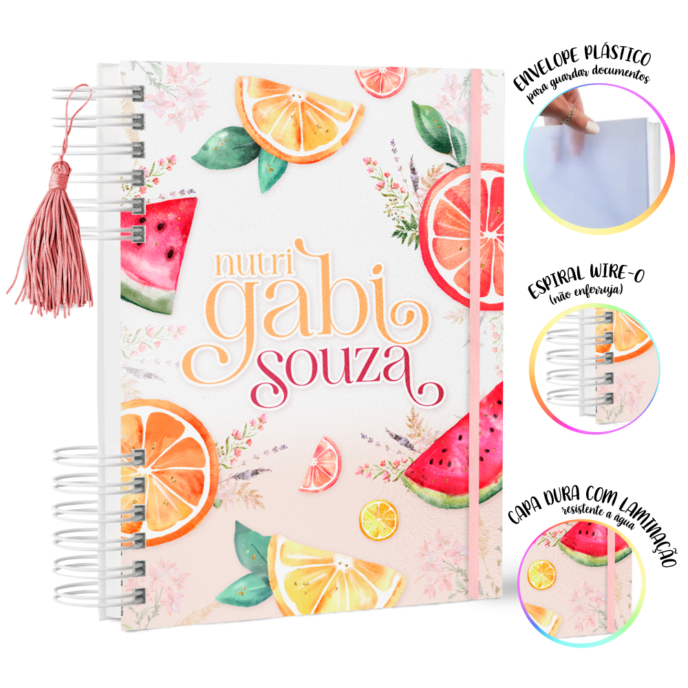 Agenda Nutricionista Para Agendamentos - Capa Dura - Aquarela com Nome
