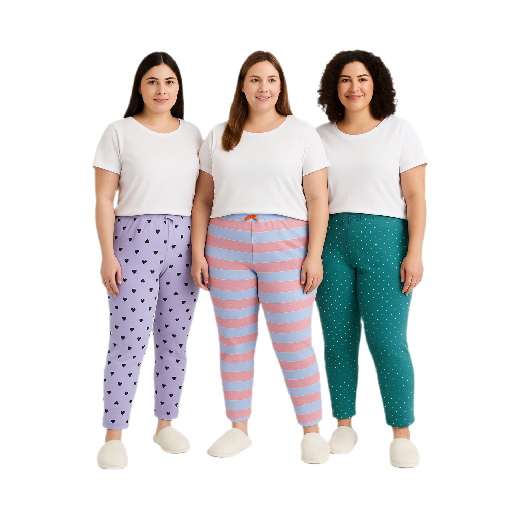 Kit 2 calças pijama plus size variadas P ao 60